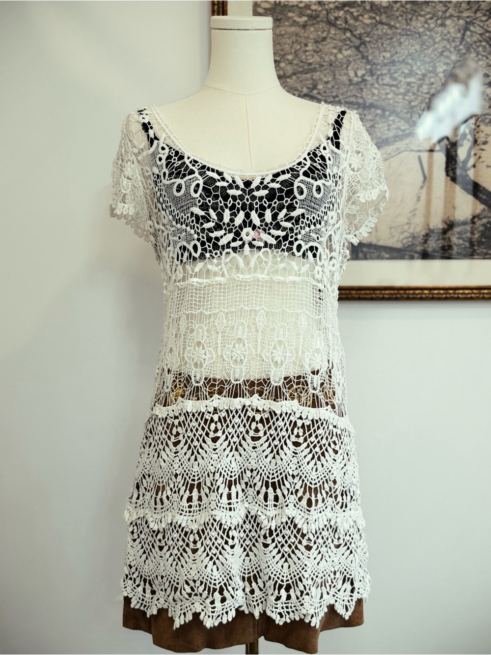 ✨ FREE PEOPLE vintage crochet dress